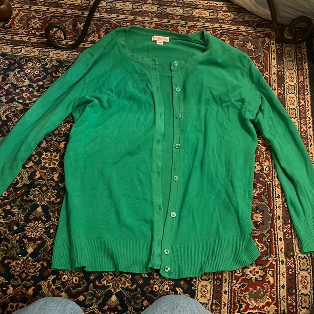 Green cardigan